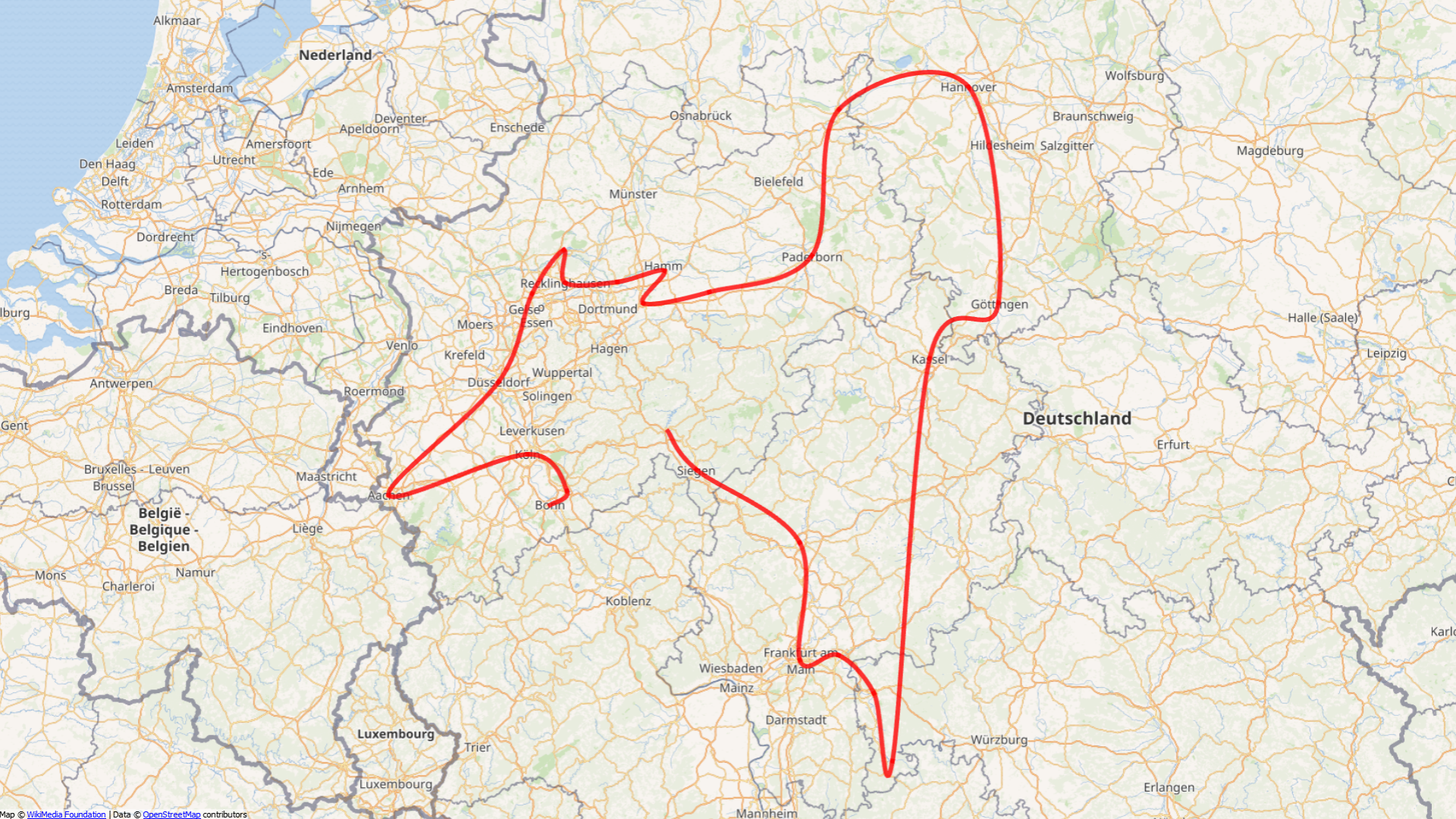 Route der DKHV Promotion Tour 2020